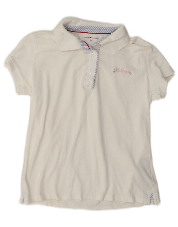 Camisa polo feminina Tommy Hilfiger 13-14 anos algodão branco