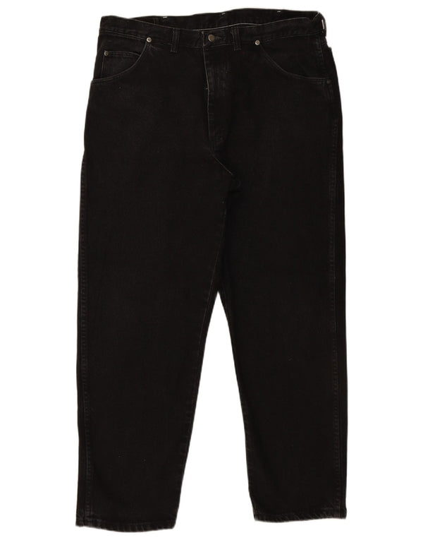 Wrangler Mens Tapered Jeans W38 L30 Algodão Preto