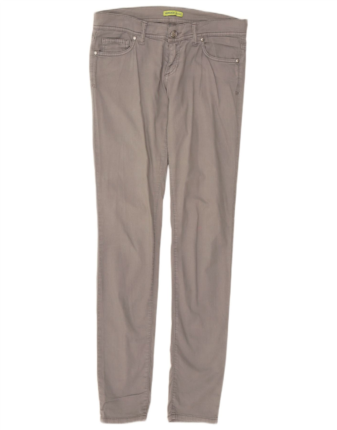 Calça feminina casual skinny VERSACE W30 L32 cinza