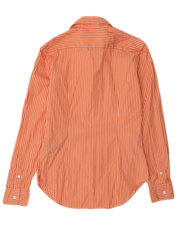 Camisa feminina Ralph Lauren US 4 pequena listrada laranja algodão