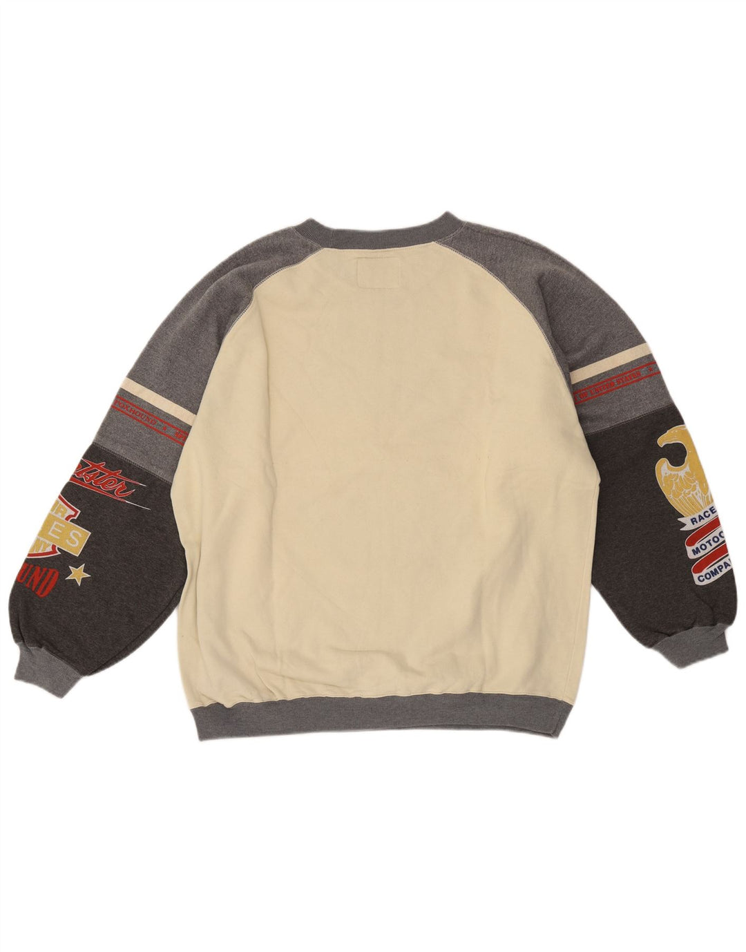 Foxhound moletom gráfico masculino jumper médio off white algodão colorblock