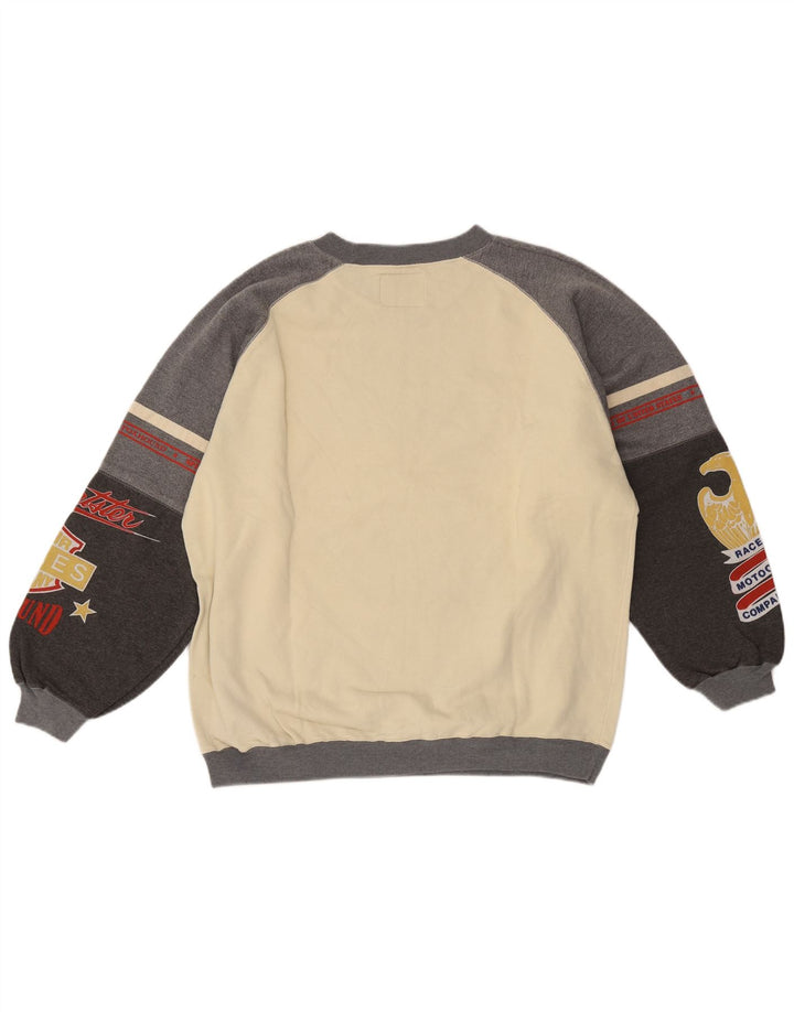 Foxhound moletom gráfico masculino jumper médio off white algodão colorblock