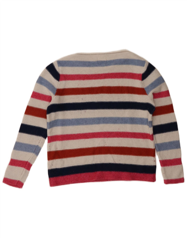 WHITE STUFF Suéter feminino com gola canoa Reino Unido 14 médio multicolorido