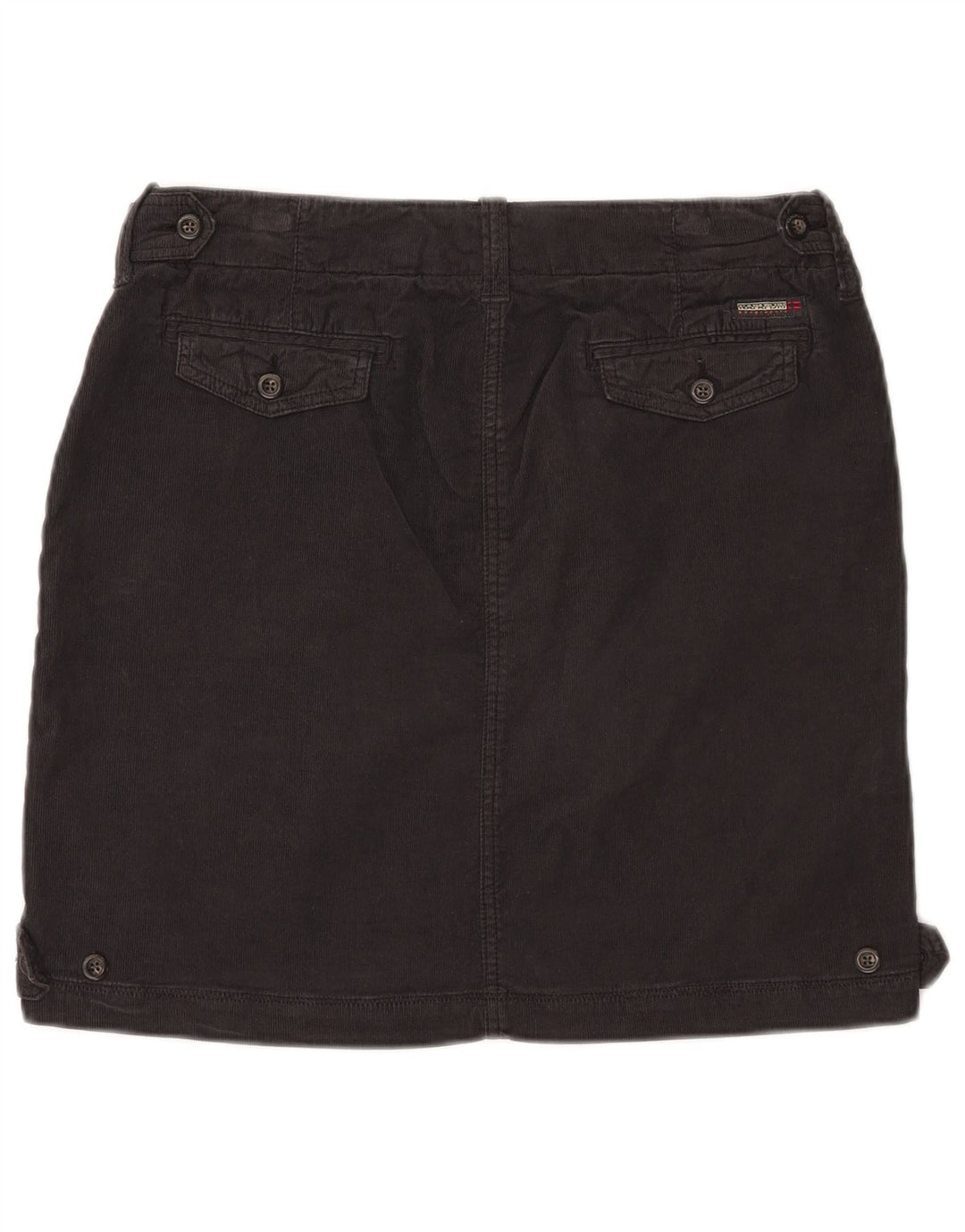 Saia feminina de veludo geográfico NAPAPIJRI IT 44 médio W32 algodão preto