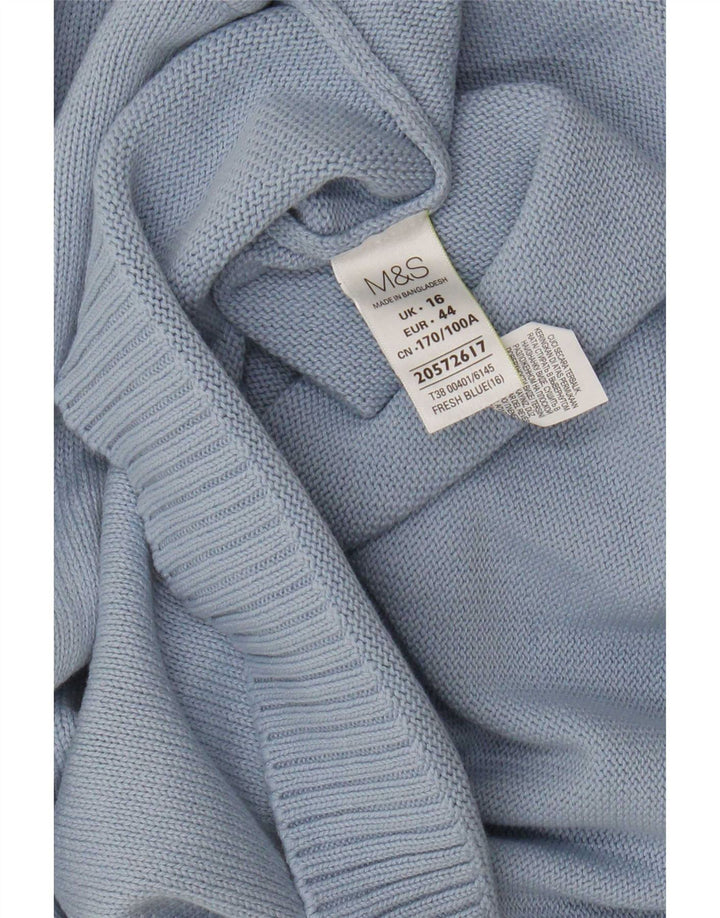 Suéter feminino Marks & Spencer com gola canoa Reino Unido 16 grande azul