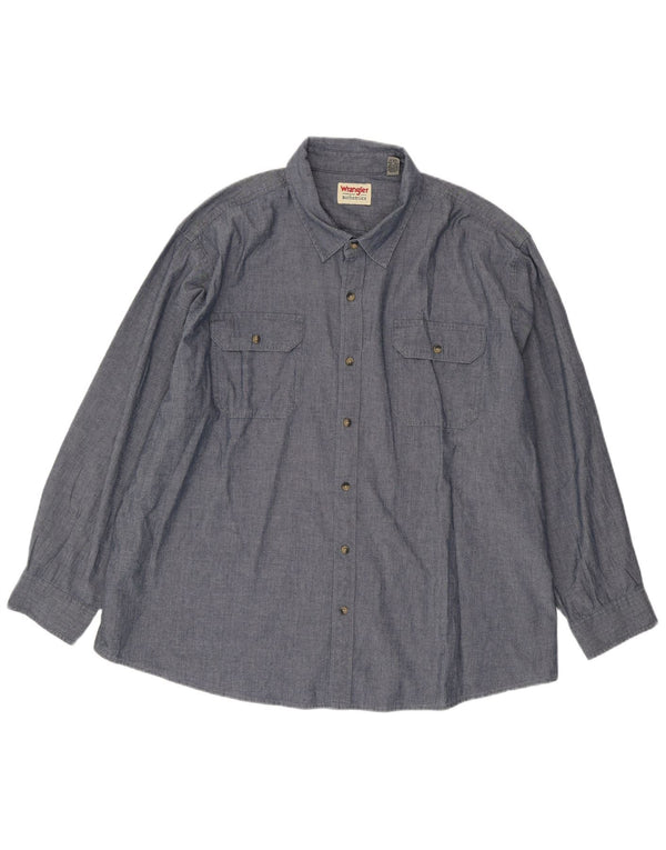 Camisa masculina WRANGLER 3XL algodão azul marinho