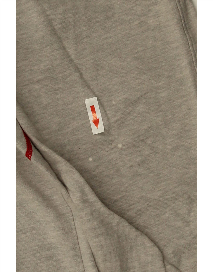Fila Mens Graphic Top Manga Longa Grande Algodão Listrado Cinza