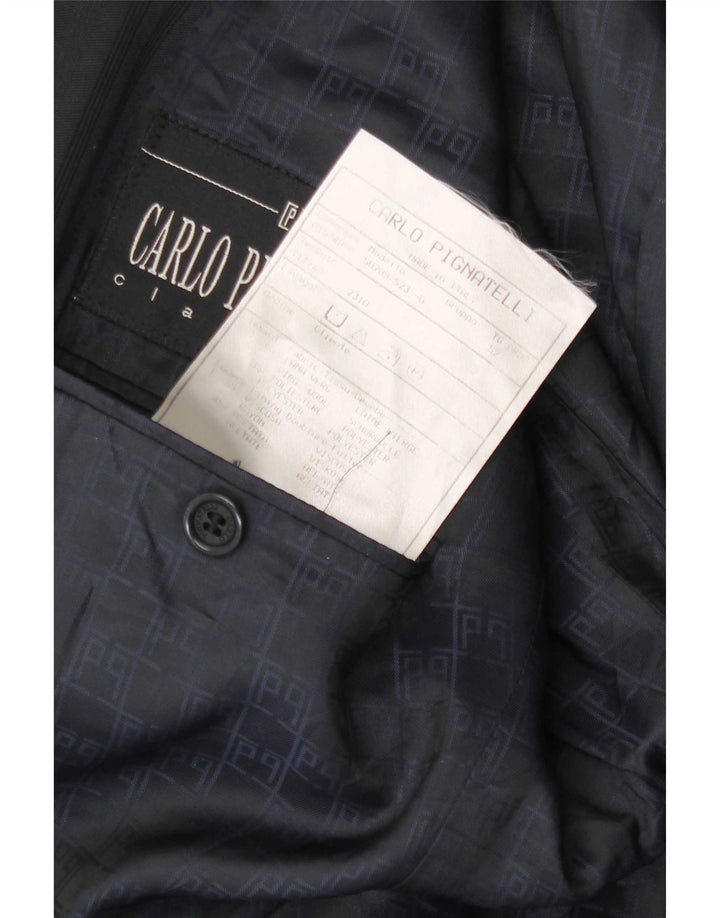 Carlo Pignatelli Jaqueta blazer masculina de 3 botões IT 52 XL risca de giz azul marinho