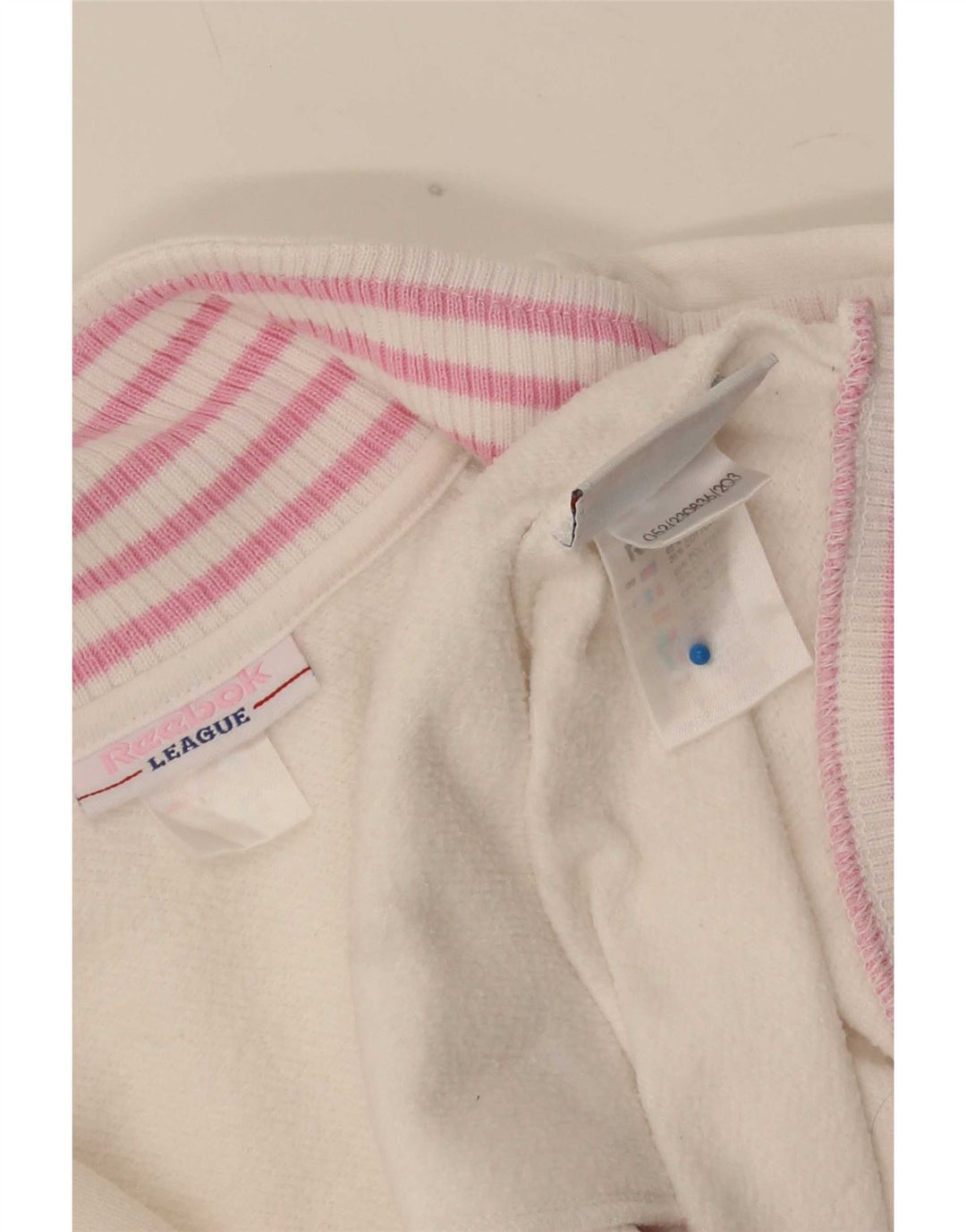 Reebok Womens Oversized Tracksuit Top Jacket UK 10 Small White Striped