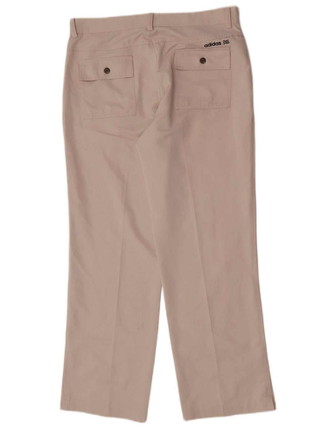 Adidas Mens Straight Chino Calças W32 L30 Poliéster Bege
