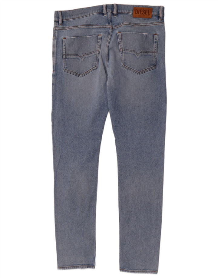 Diesel Mens Slim Jeans W34 L34 Azul Algodão