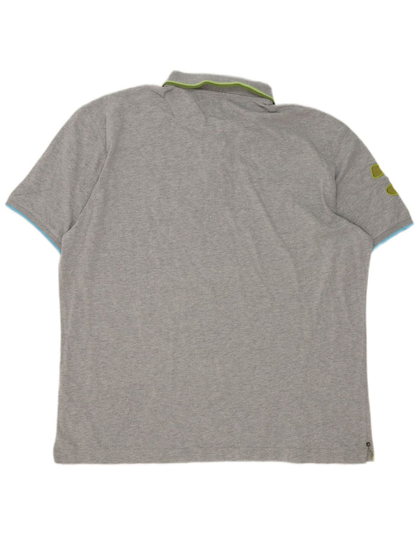 Camisa polo masculina La Martina 3XL algodão listrado cinza