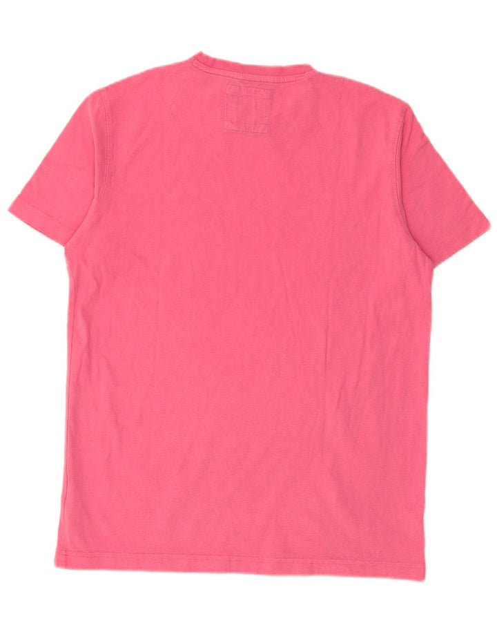Camiseta masculina CREW CLOTHING Top pequeno algodão rosa