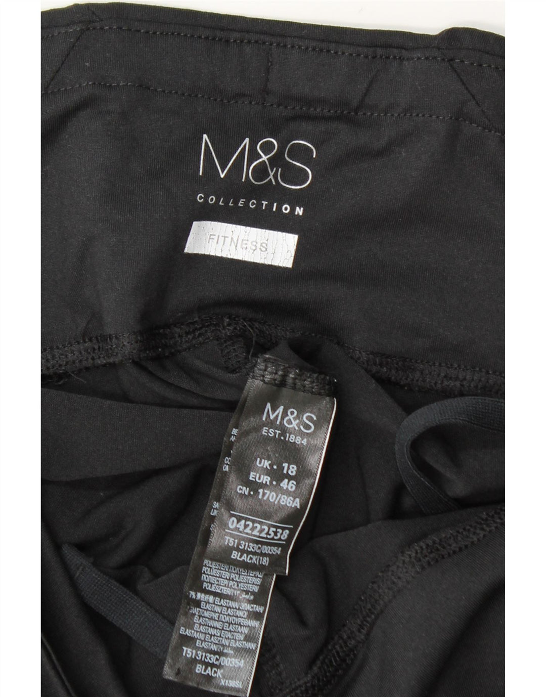 Leggings femininos Marks & Spencer UK 18 XL poliéster preto