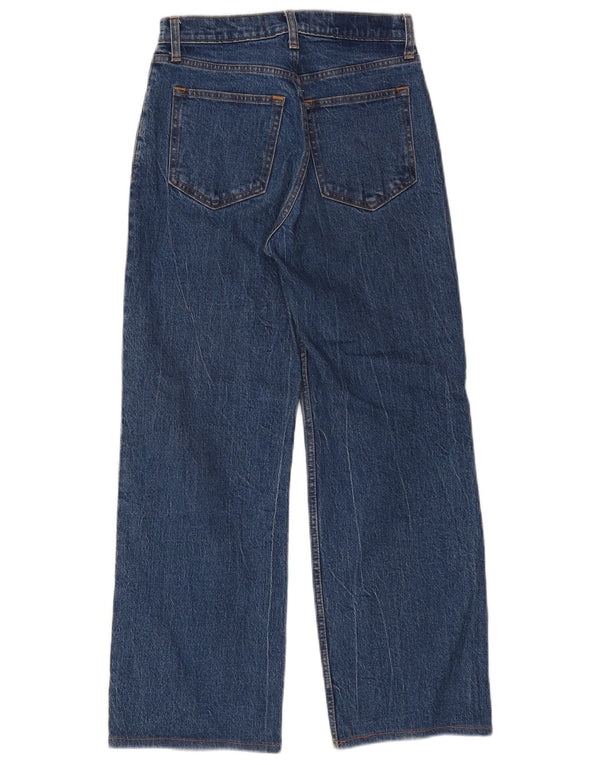 Abercrombie & Fitch Calça jeans feminina cintura alta solta EUA 2 XS W26 L27 azul anos 90