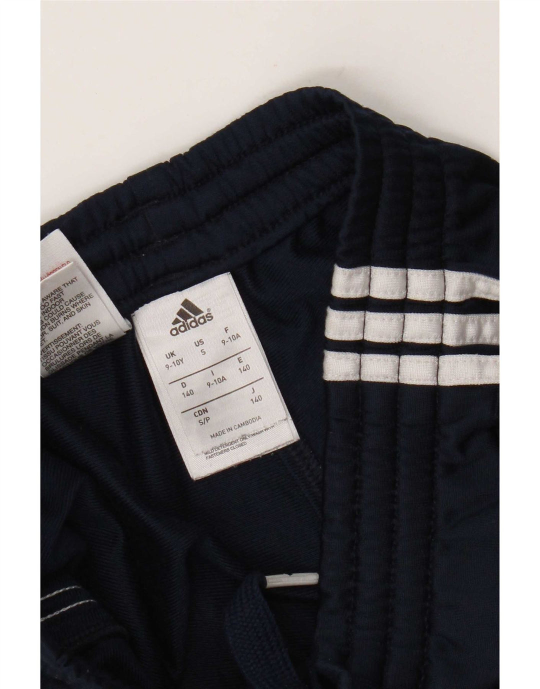 Calças de treino Adidas meninos 9-10 anos azul marinho poliéster