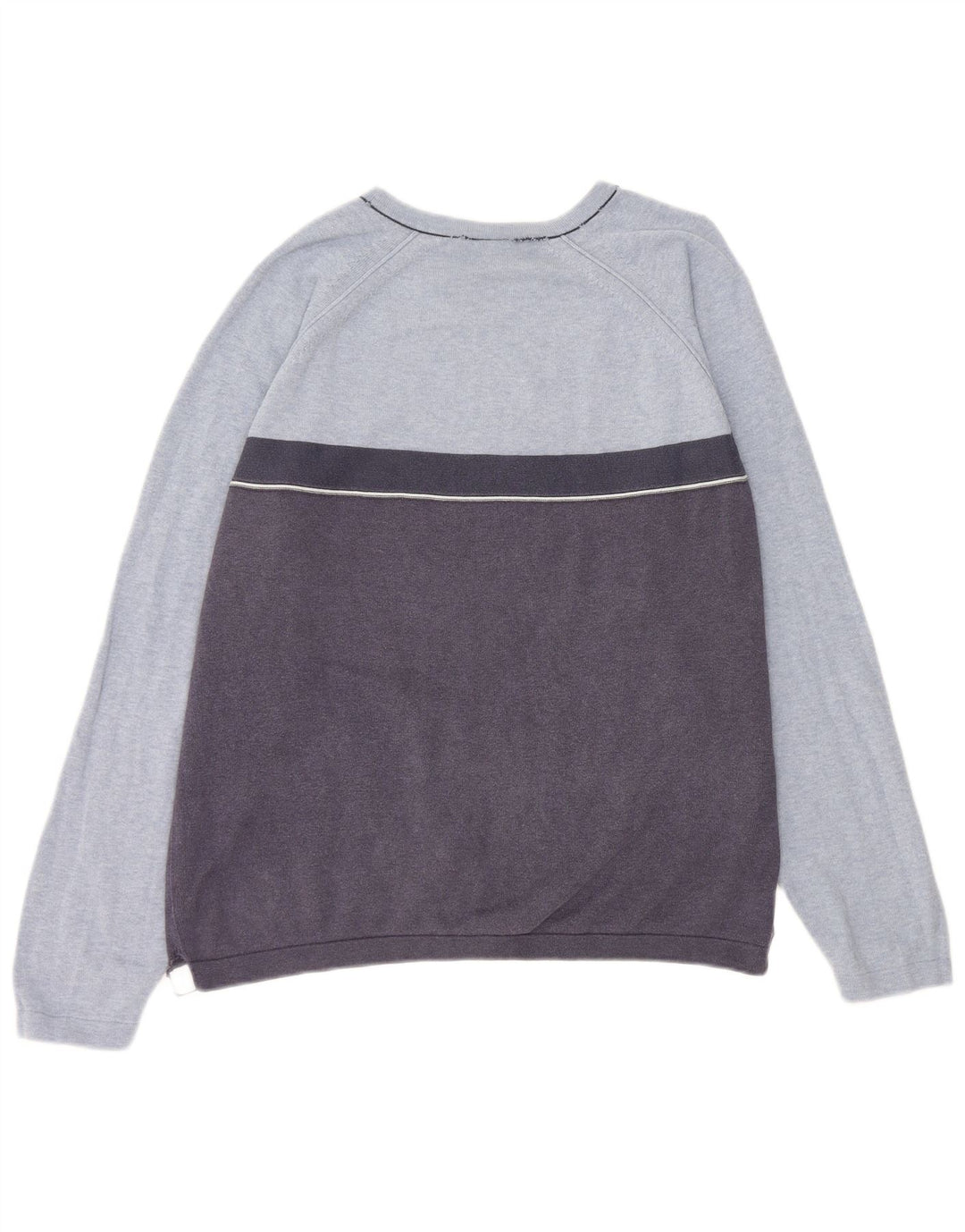 Suéter masculino Gap com decote em V e algodão colorblock azul médio