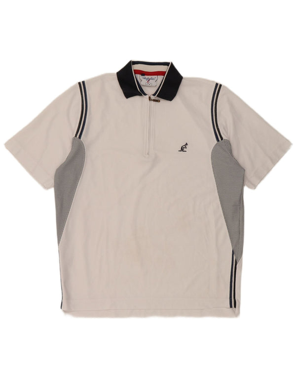 Polo masculino AUSTRALIAN L'ALPINA IT 46 pequeno bloco colorido branco