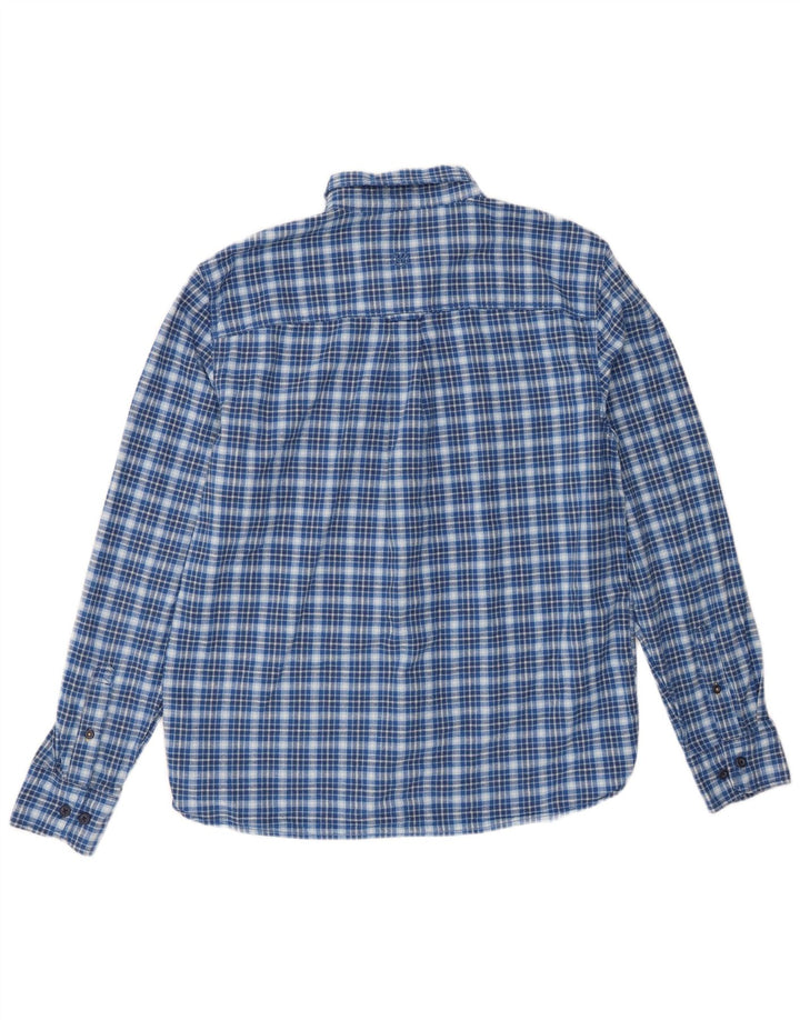 Camisa masculina Fat Face grande algodão xadrez azul