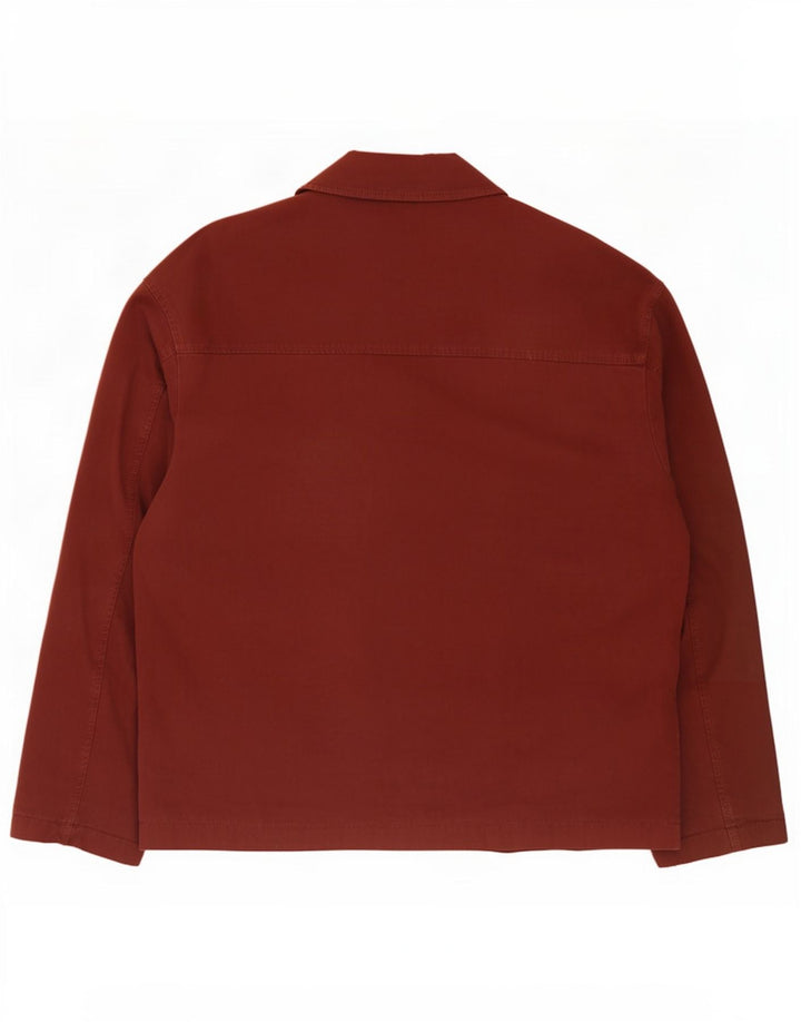 Zara Mens Bomber Jacket UK 40 Grande Algodão Borgonha
