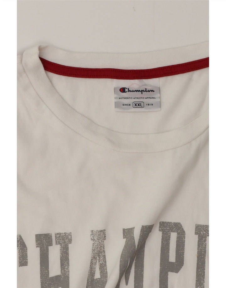 CHAMPION Mens Colete Gráfico Top 2XL Branco