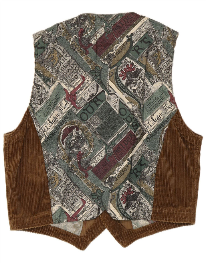 Colete masculino de veludo Fordocks grande marrom patchwork algodão