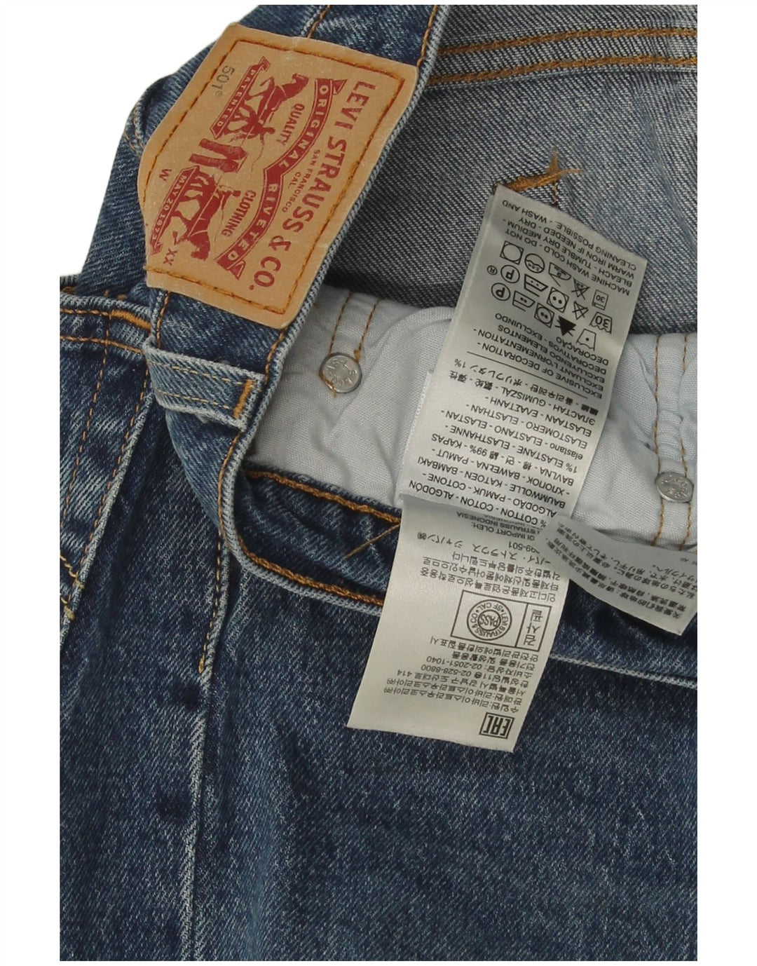 Levi's Masculino 501 Straight Jeans W30 L30 Azul Algodão