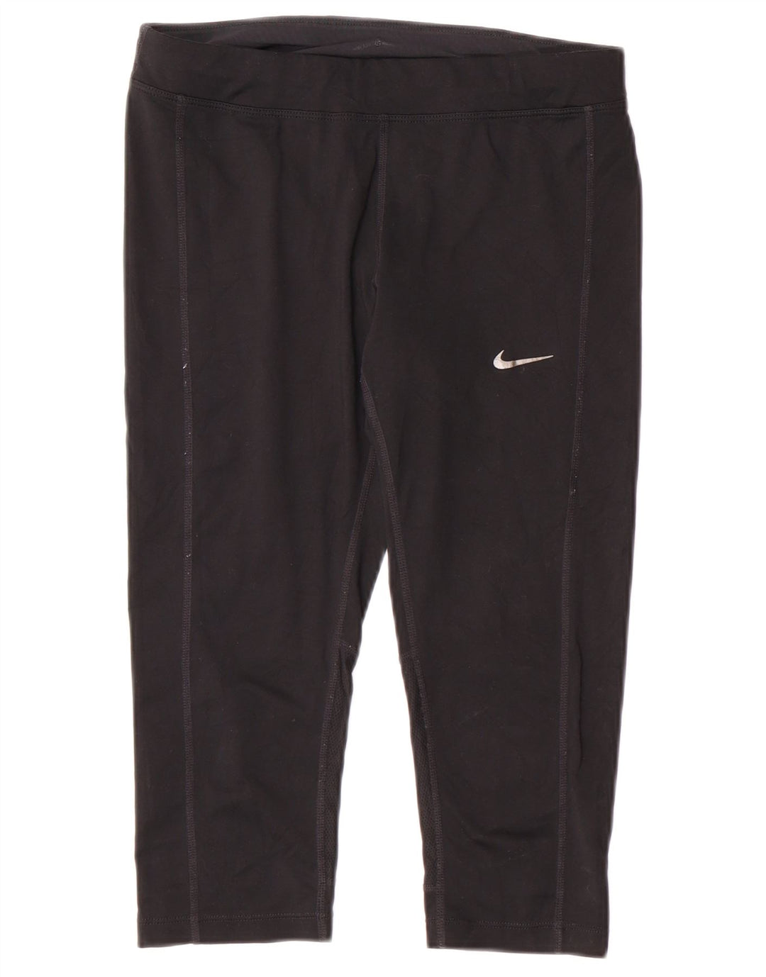 Nike Womens Dri Fit Capri Leggings UK 10 Pequeno Preto Poliéster Esportes