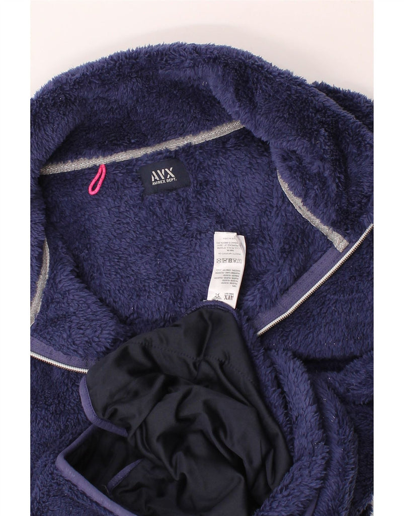 AVIREX Womens Fleece Jacket UK 14 Medium Navy Blue Polyester Vintage Avirex and Second-Hand Avirex from Messina Hembry 