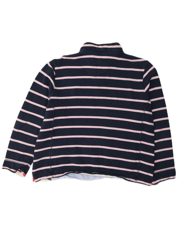 Crew Clothing moletom feminino com zíper e gola em jumper UK 18 XL azul marinho listrado
