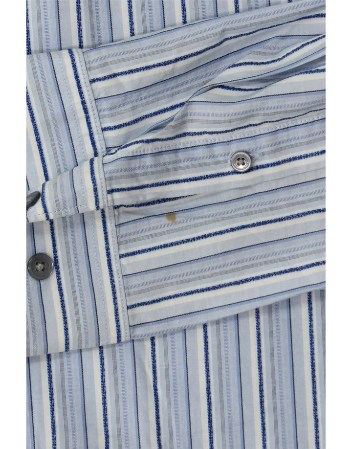 CALVIN KLEIN Camisa masculina de ajuste moderno 2XL algodão listrado azul