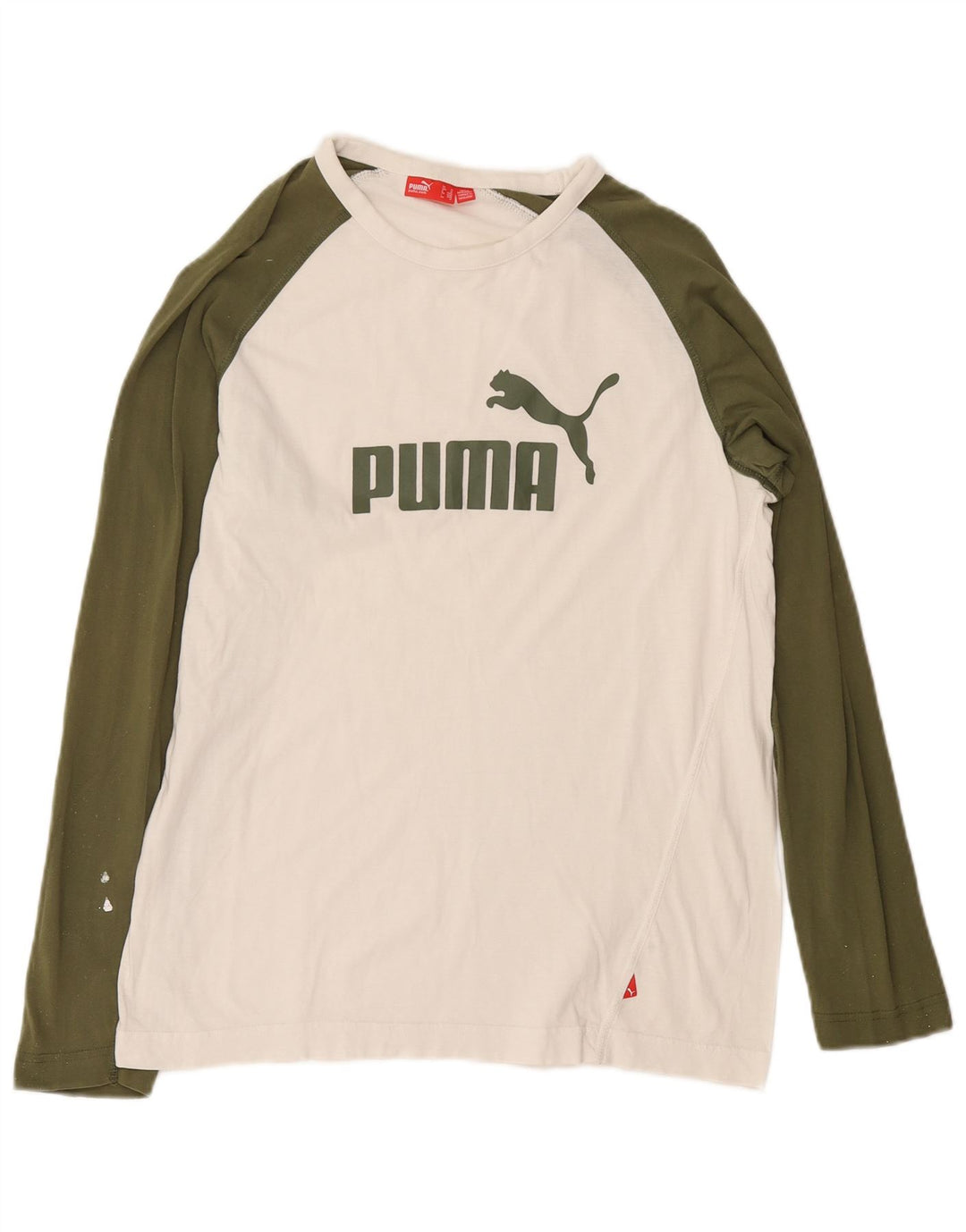 Camiseta masculina Puma Graphic manga comprida médio branco colorblock