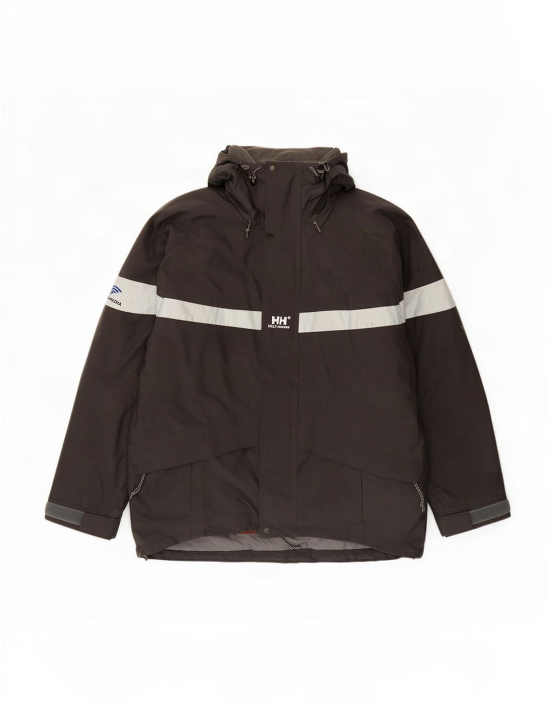 Jaqueta corta-vento masculina Helly Hansen com capuz Reino Unido 38 bloco cinza médio