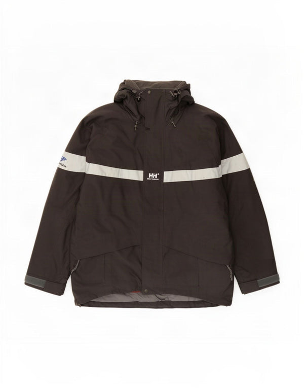 Jaqueta corta-vento masculina Helly Hansen com capuz Reino Unido 38 bloco cinza médio