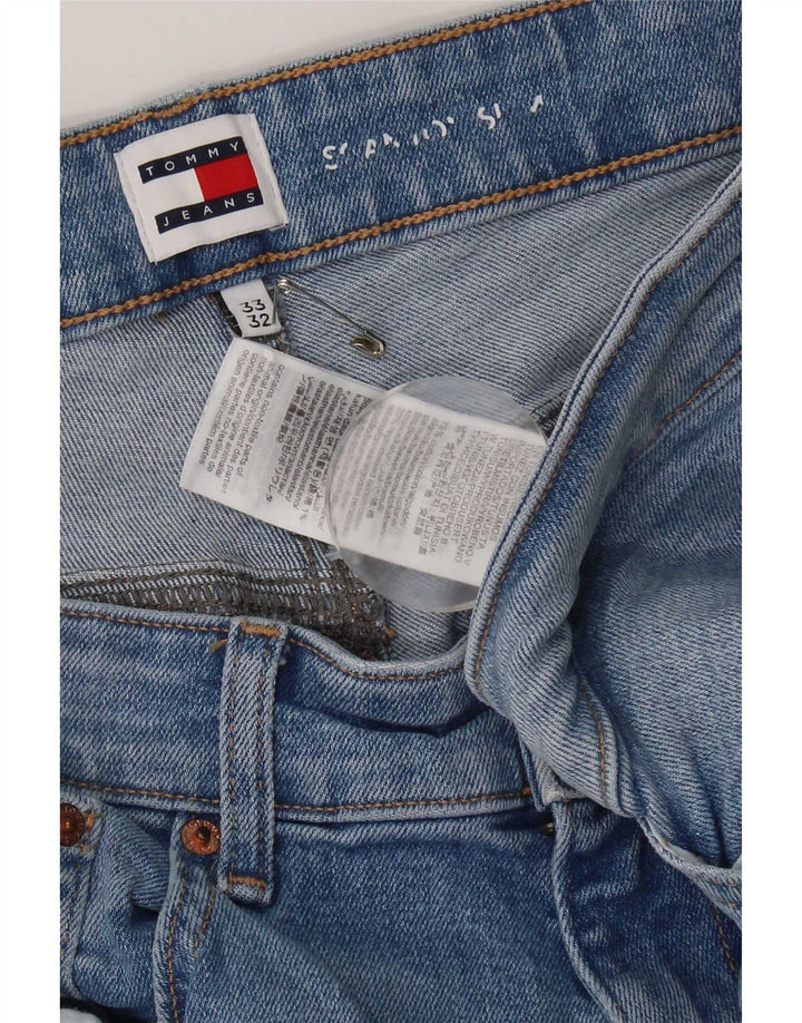 Tommy Hilfiger Masculino Slim Jeans W33 L32 Azul Algodão