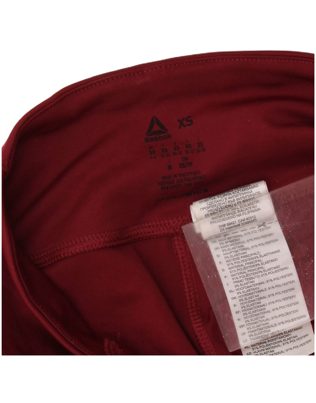 Leggings femininos REEBOK UK 4/6 XS marrom colorblock poliéster