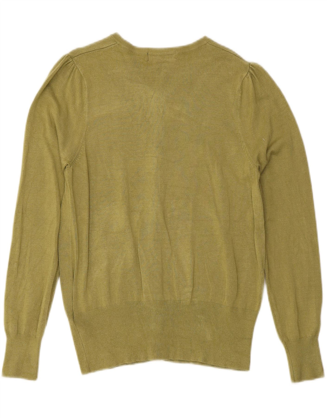 MARKS & SPENCER Womens Cardigan Sweater UK 14 Medium  Khaki Viscose Vintage Marks & Spencer and Second-Hand Marks & Spencer from Messina Hembry 