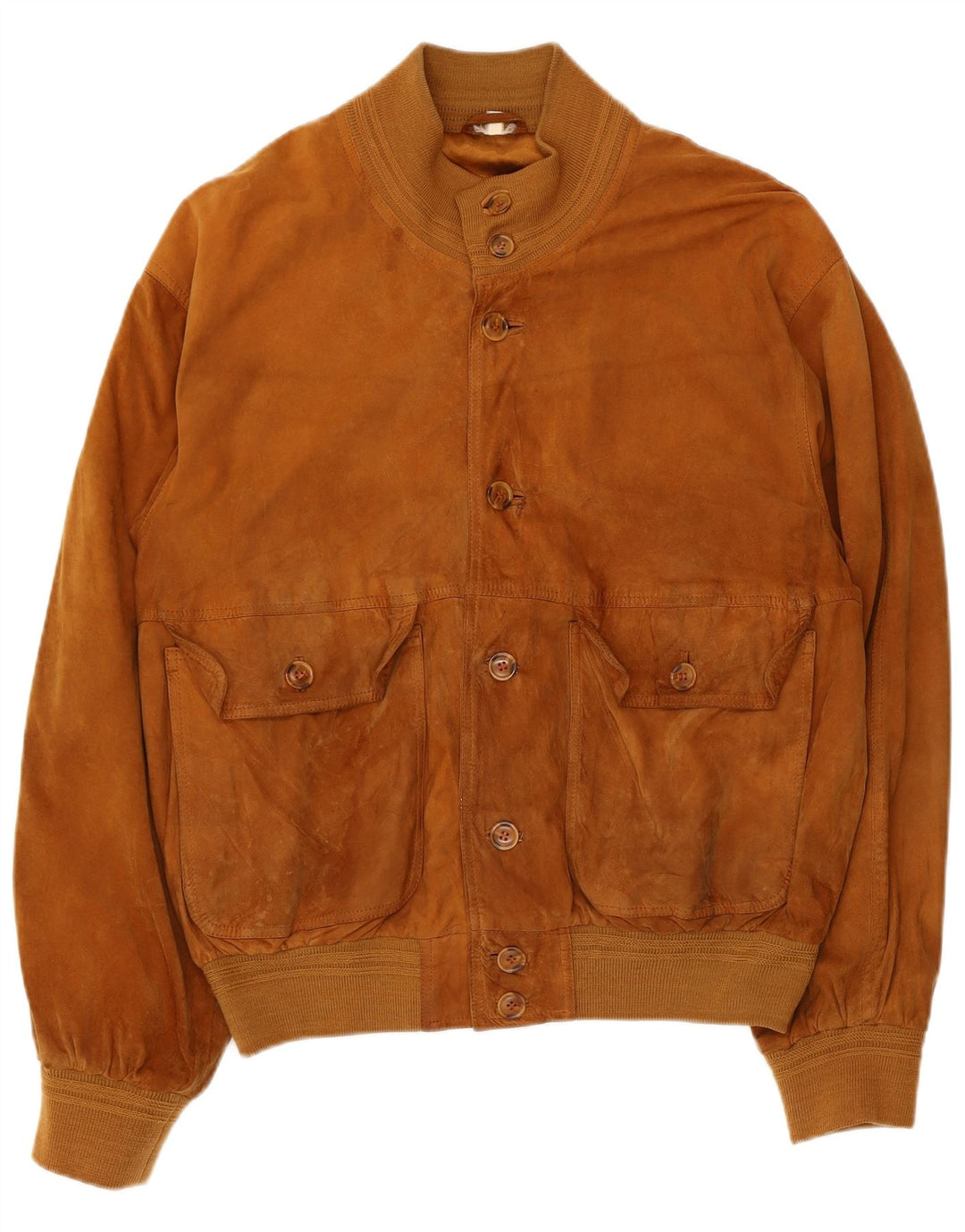 Jaqueta bomber masculina vintage de camurça Reino Unido 40 grande couro marrom