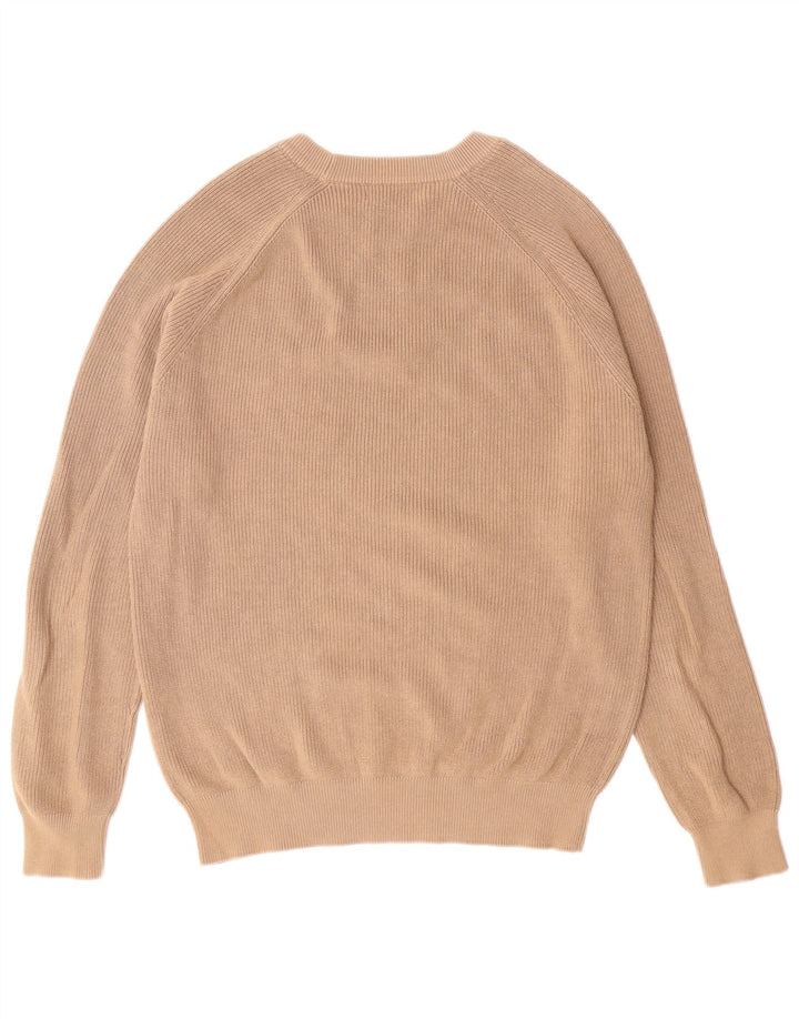 Zara Suéter masculino com gola redonda e algodão marrom médio