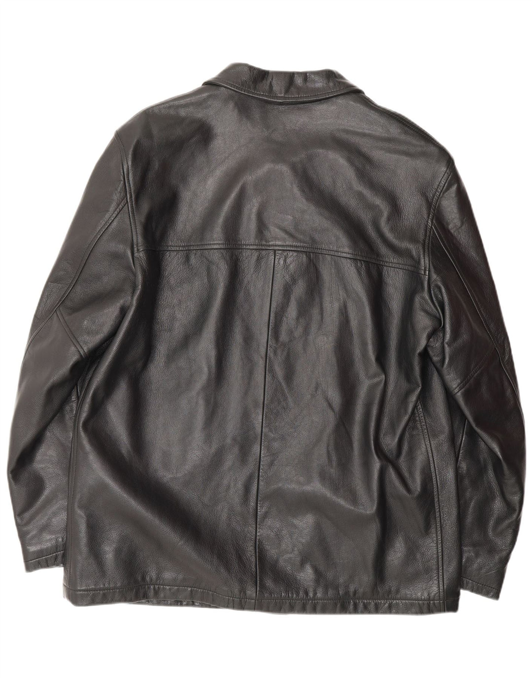 Jaqueta de couro masculina STEWART UK 44 2XL couro preto clássico