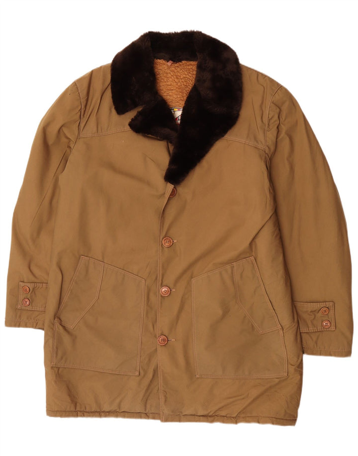 Sobretudo Sherpa Masculino Vintage IT 58 4XL Bege