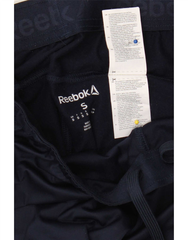 Calça de treino masculina Reebok pequena azul marinho poliéster