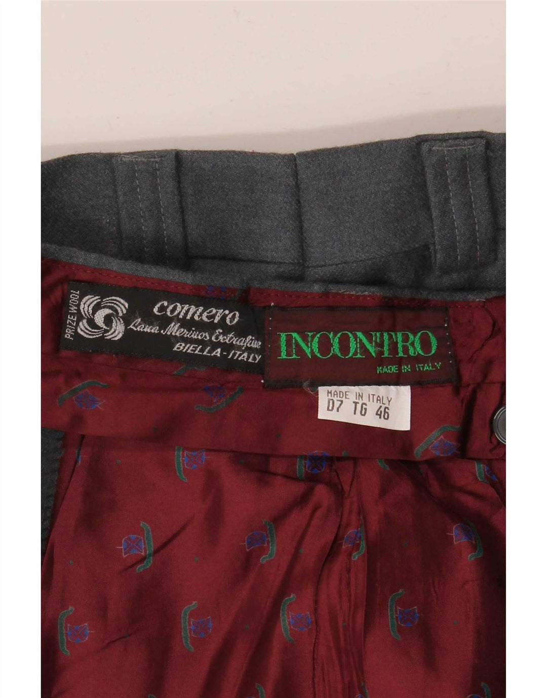 Calça masculina Comero Pegged Suit IT 46 pequena W30 L30 cinza