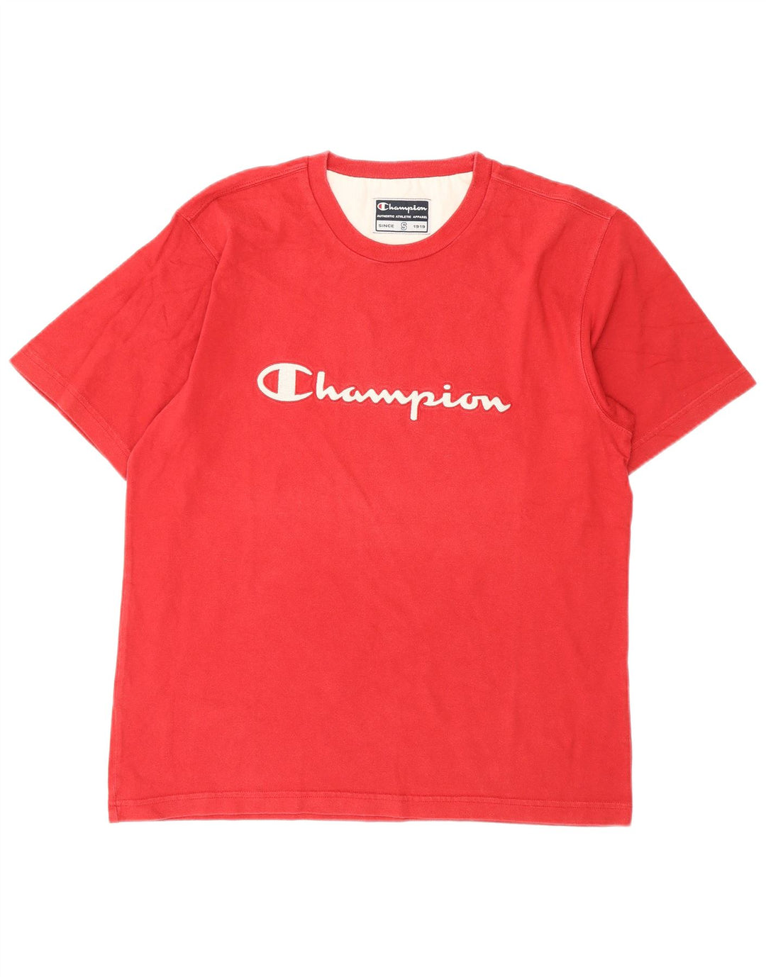 Camiseta masculina gráfica Champion pequeno algodão vermelho