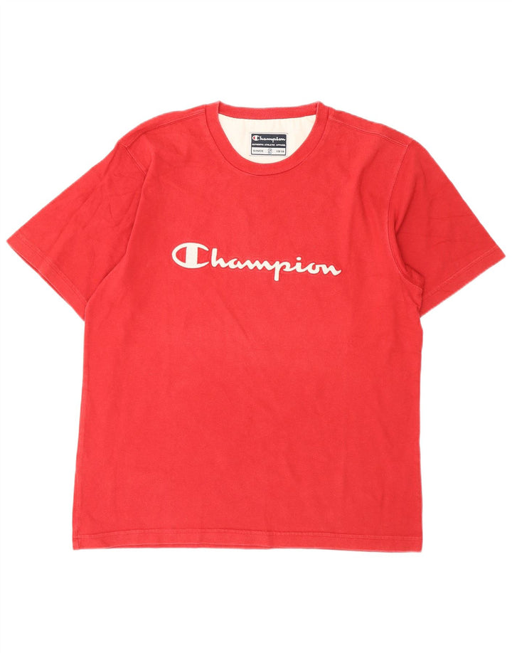 Camiseta masculina gráfica Champion pequeno algodão vermelho