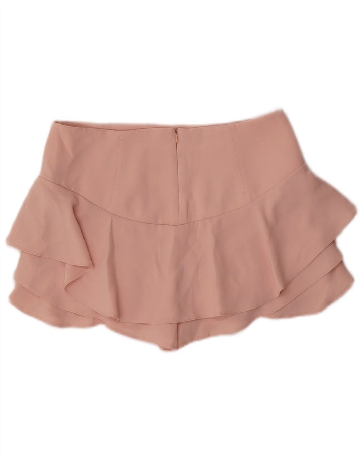 Mini saia skort feminina ZARA médio W30 rosa