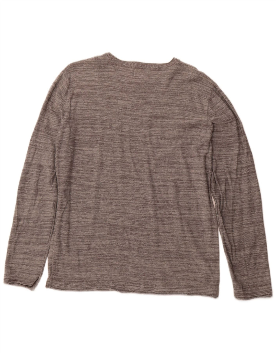 JACK & JONES Top masculino de manga comprida grande algodão cinza