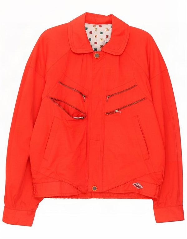 Misura Mens Bomber Jacket UK 42 XL Algodão Vermelho