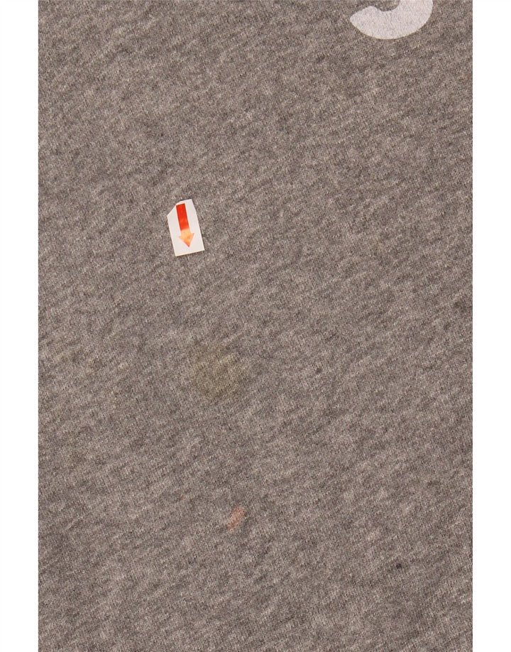 JACK WILLS Suéter feminino com capuz gráfico Reino Unido 14 grande algodão cinza