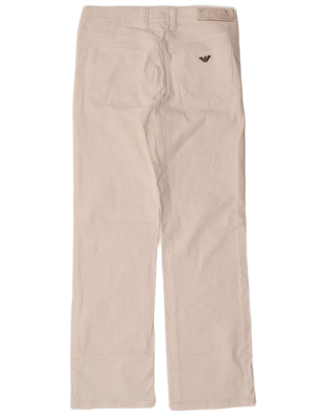 Armani feminino regular reto jeans W29 L30 algodão branco